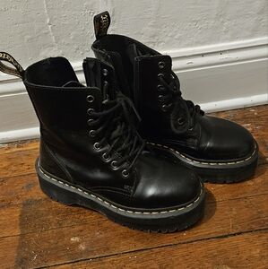 Dr. Martens Black Jadon Platform Smooth Leather Women's Boots